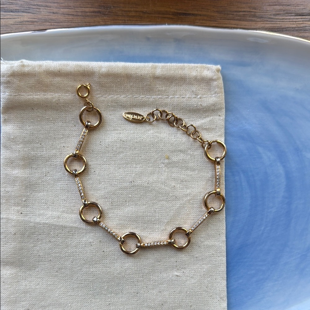 Anthropologie Gold Circle Link Bracelet